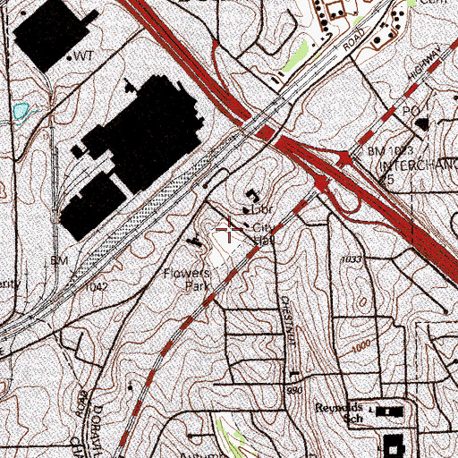 Topographic Map of Doraville City Jail, GA