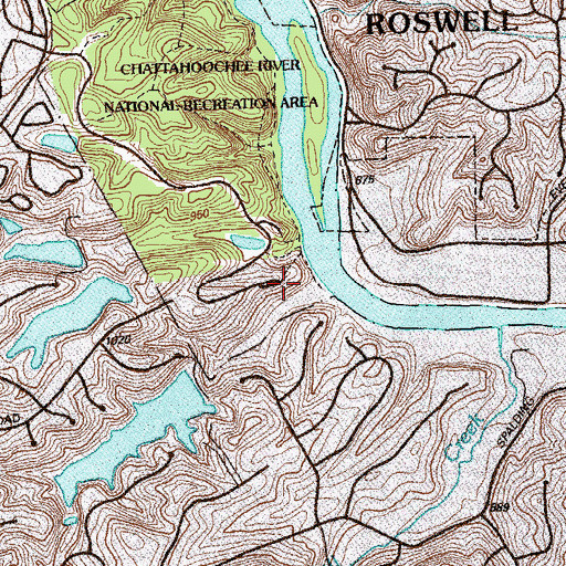 Topographic Map of National Park Service Chattahoochee River National Park Service Ranger Station, GA