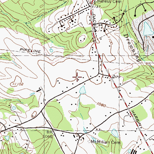 Topographic Map of Gwinnett County Police Department East Precinct, GA