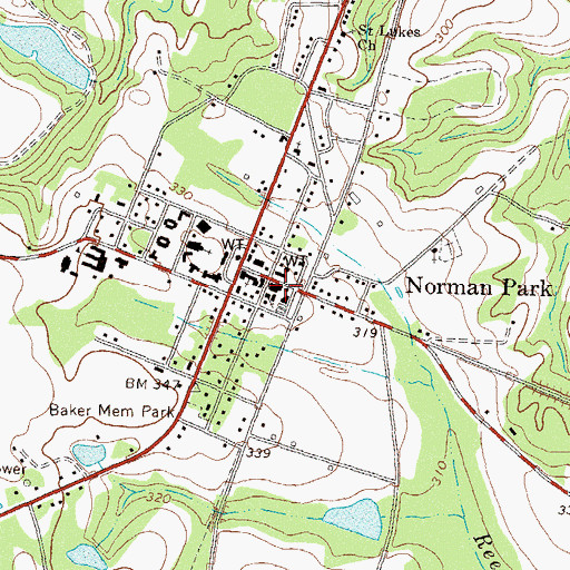 Topographic Map of Norman Park Police Department, GA