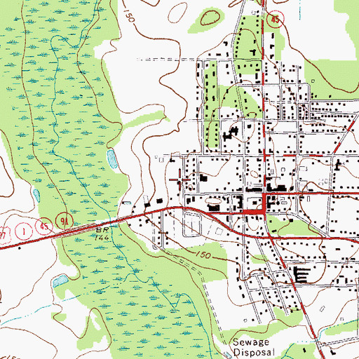 Topographic Map of Colquitt Police Department, GA