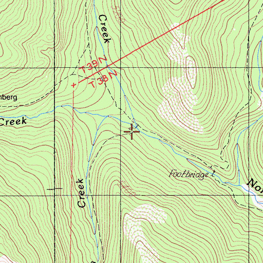 Topographic Map of Saloon Creek, CA