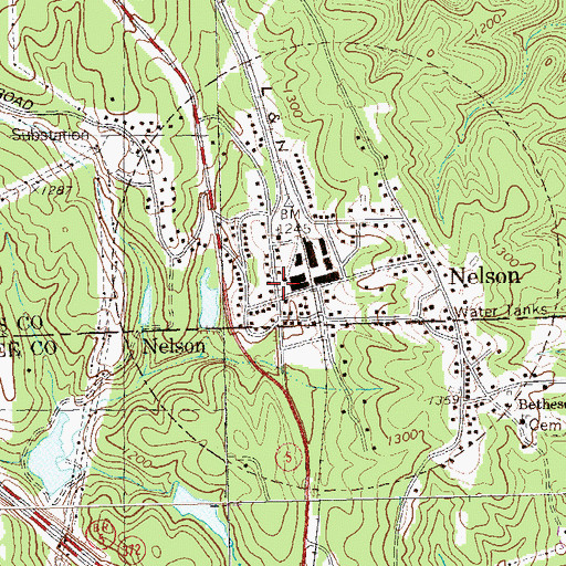 Topographic Map of Nelson Police Department, GA