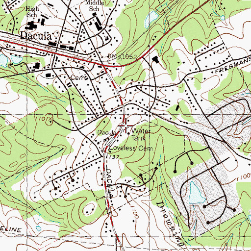Topographic Map of Dacula Marshal's Office, GA