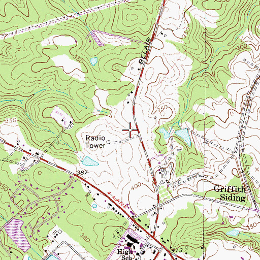 Topographic Map of Columbia County Marshal's Department, GA