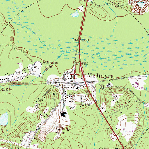 Topographic Map of McIntyre Police Department, GA