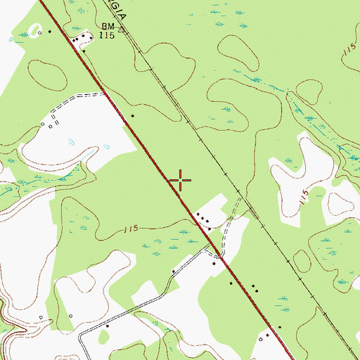 Topographic Map of Effingham County Sheriff's Department Shawnee Substation, GA