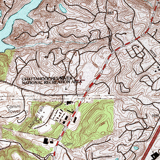 Topographic Map of Sandy Springs Police Department Headquarters, GA