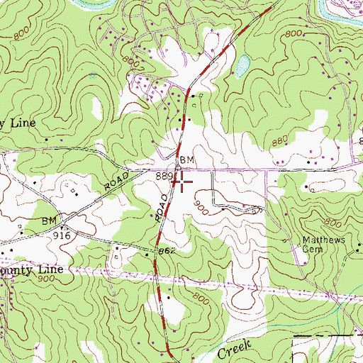 Topographic Map of De Kalb County Police Department South Precinct Flakes Mill, GA