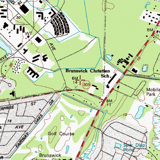 Topographic Map of Bureau of Alcohol Tobacco Firearms and Explosives Brunswick, GA