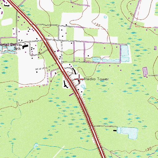 Topographic Map of Georgia State Patrol Troop I Post 22 Waycross, GA