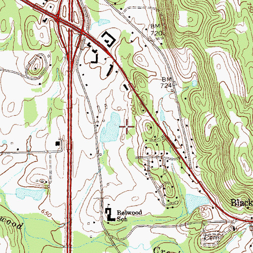 Topographic Map of Georgia State Patrol Troop A Post 43 Calhoun, GA