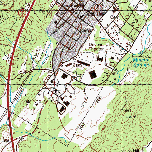 Topographic Map of Georgia State Patrol Troop B Post 27 Blue Ridge, GA