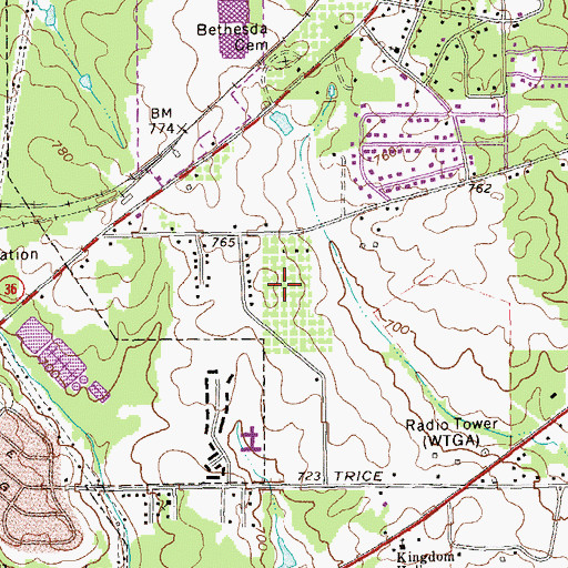 Topographic Map of Georgia State Patrol Troop D Post 26 Thomaston, GA