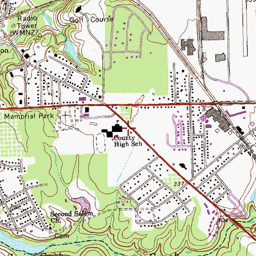 Topographic Map of Macon County Campus Police Department, GA