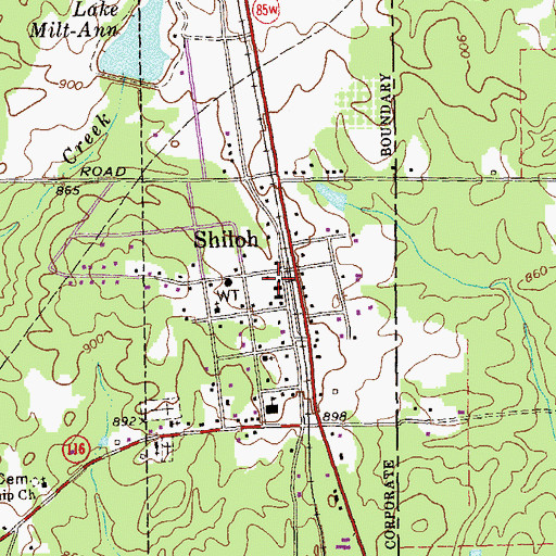 Topographic Map of Shiloh Police Department, GA