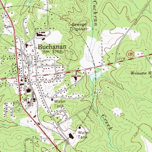Topographic Map of Haralson County Marshal's Office, GA