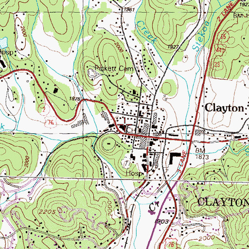 Topographic Map of Rabun County Marshal's Office, GA
