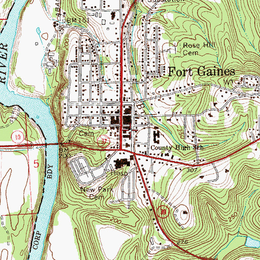 Topographic Map of Clay County Sheriff's Department, GA