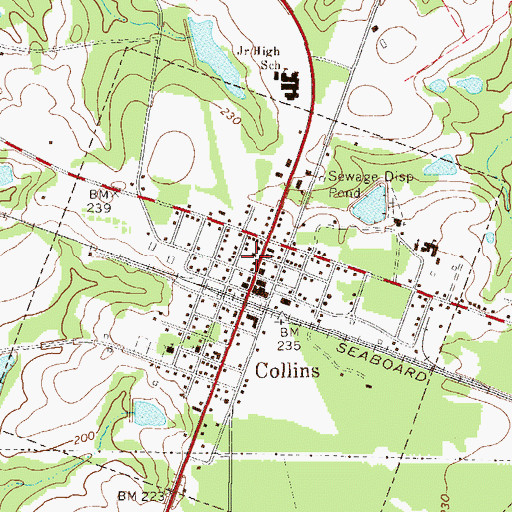 Topographic Map of Collins Police Department, GA