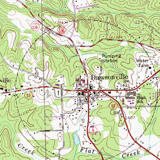 Topographic Map of Dawson County Detention Center, GA