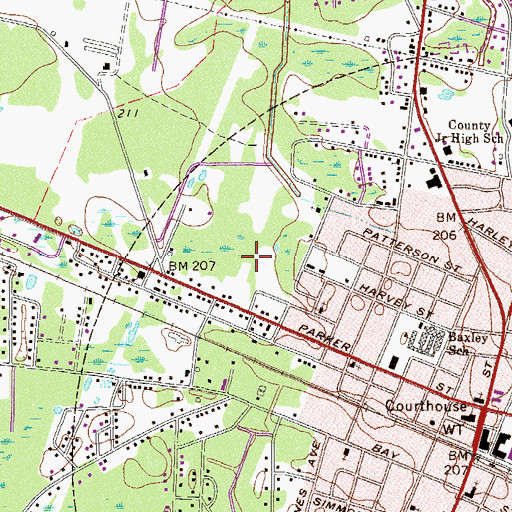 Topographic Map of Appling County Sheriff's Office, GA