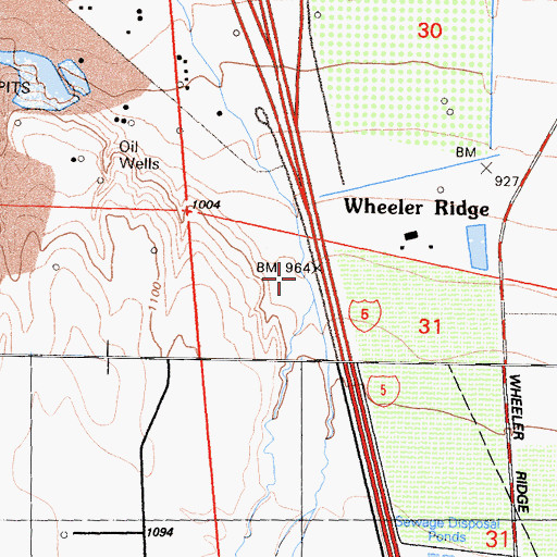 Topographic Map of Salt Creek, CA