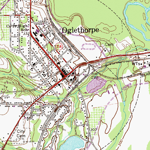 Topographic Map of Macon County Jail, GA