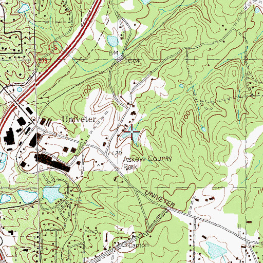 Topographic Map of Cherokee County Jail, GA