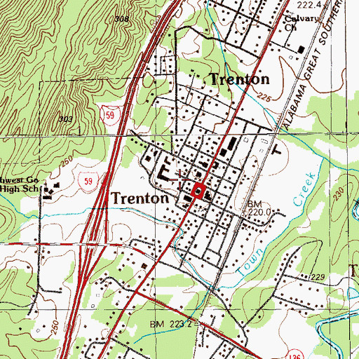 Topographic Map of Dade County Jail, GA