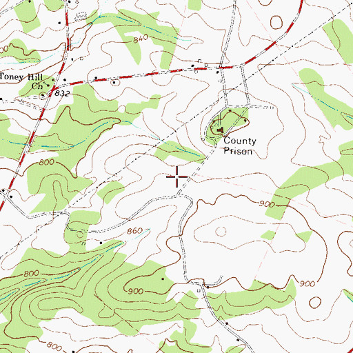 Topographic Map of Jackson County Jail, GA