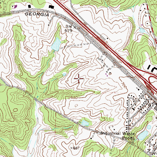Topographic Map of Monroe County Sheriff's Office, GA