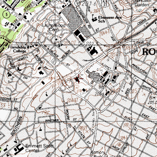 Topographic Map of Rock Hill Police Department, SC
