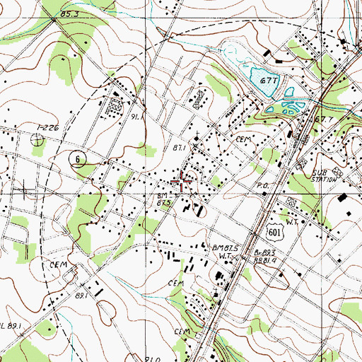 Topographic Map of Saint Matthews Police Department, SC