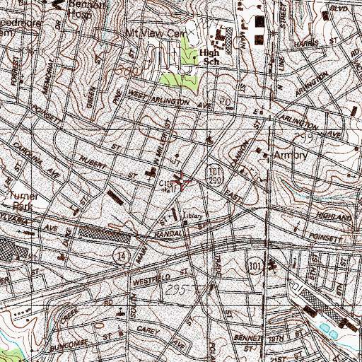 Topographic Map of Greer Police Department, SC