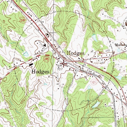Topographic Map of Hodges Police Department, SC