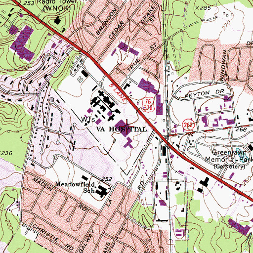 Topographic Map of Dorn VA Medical Center Police Department, SC