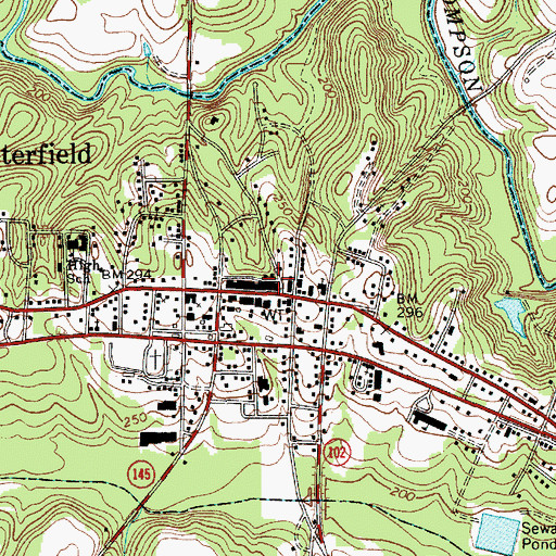 Topographic Map of Chesterfield Police Department, SC