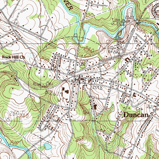 Topographic Map of Duncan Police Department, SC