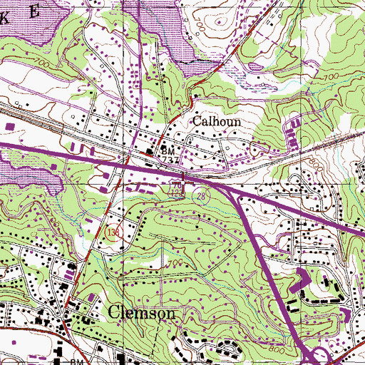 Topographic Map of Clemson Police Department, SC