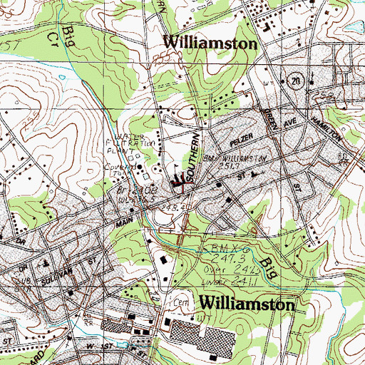 Topographic Map of Williamston Police Department, SC