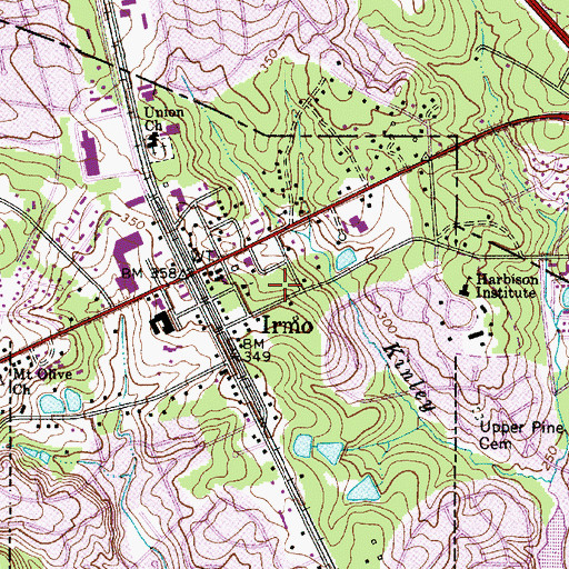 Topographic Map of Irmo Police Department, SC