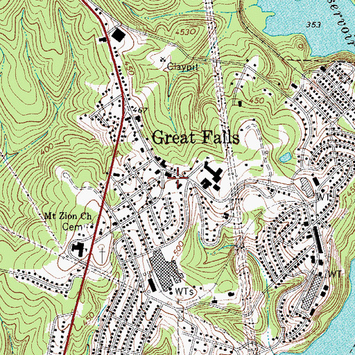 Topographic Map of Great Falls Police Department, SC