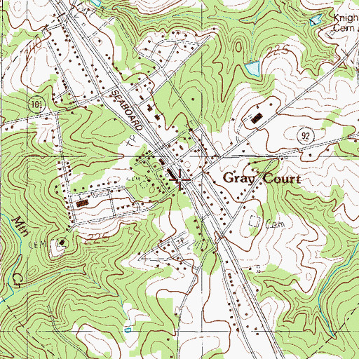 Topographic Map of Gray Court Police Department, SC