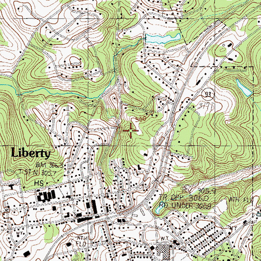 Topographic Map of Liberty Police Department, SC