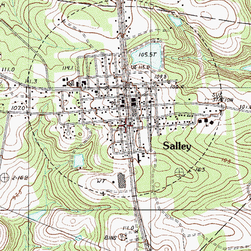 Topographic Map of Salley Police Department, SC