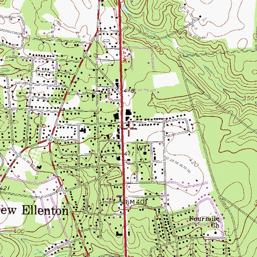 Topographic Map of New Ellenton Police Department, SC