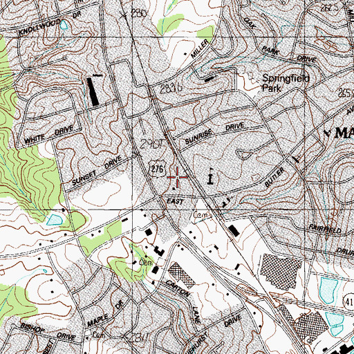 Topographic Map of Mauldin Police Department, SC