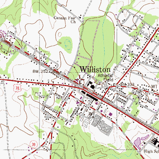 Topographic Map of Williston Police Department, SC