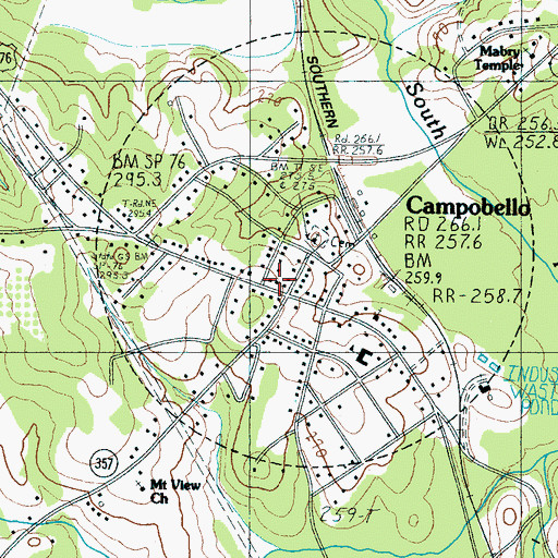 Topographic Map of Campobello Police Department, SC